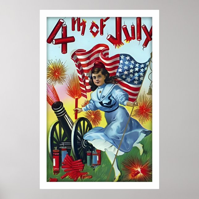 Funny Vintage 4th Of July  Poster (Front)