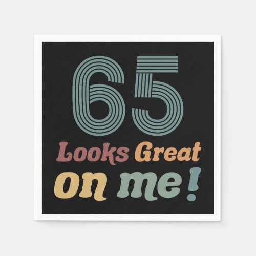 Funny Vintage 65th Birthday Napkins