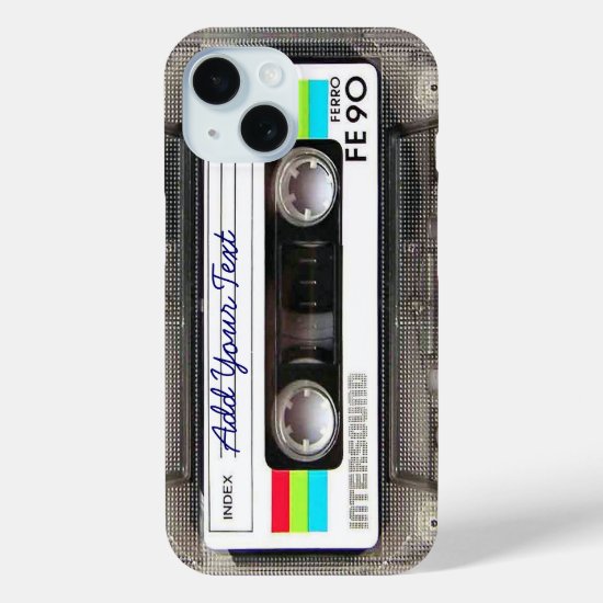 Funny Vintage 80s Retro Music Cassette Tape iPhone 15 Case