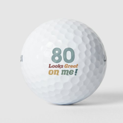 Funny Vintage 80th Birthday Golf Balls