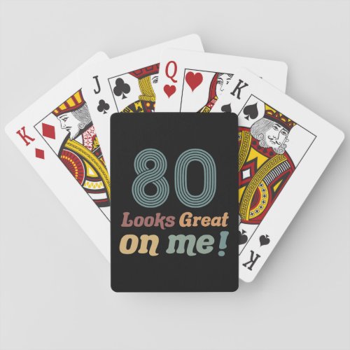 Funny Vintage 80th Birthday Playing Cards