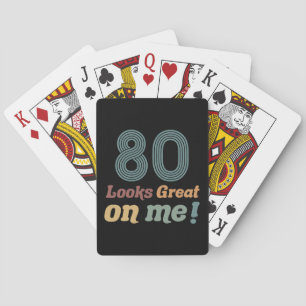 Funny Vintage 80th Birthday Poker Cards