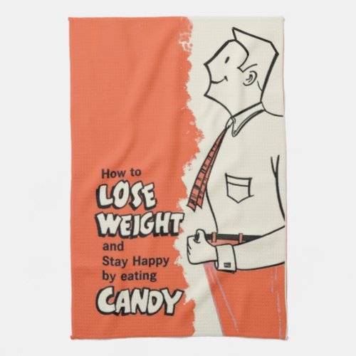 Funny Vintage Advertisement EAT CANDY Kitchen Towel