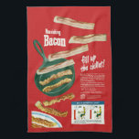 Funny Vintage Advertisement NOURISHING BACON Towel<br><div class="desc">Everything's better with bacon--and I DO mean everything! This funny 1950s ad from the American Meat Institute would like to make you believe that. Hang this in your kitchen for a chuckle and a little perspective on how far we've come nutritionally. Great as a hostess gift or housewarming present to...</div>