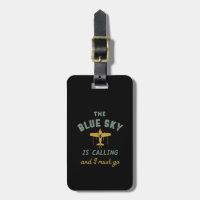 Funny Vintage Airplane Pilot Blue Sky Is Calling