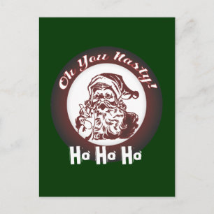 Funny Vintage Bad Santa Retro Christmas Holiday Postcard