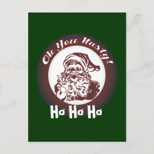 Funny Vintage Bad  Santa Retro Christmas Holiday Postcard
