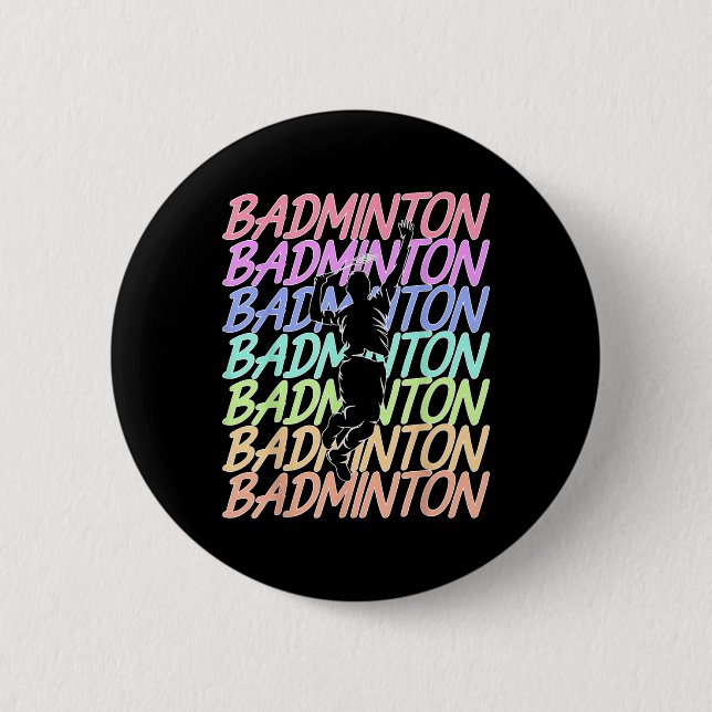 Funny Vintage Badminton Shuttle Badminton Player S Button (Front)
