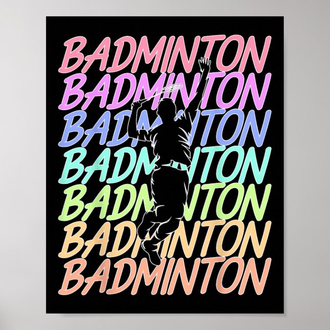 Funny Vintage Badminton Shuttle Badminton Player S Poster (Front)