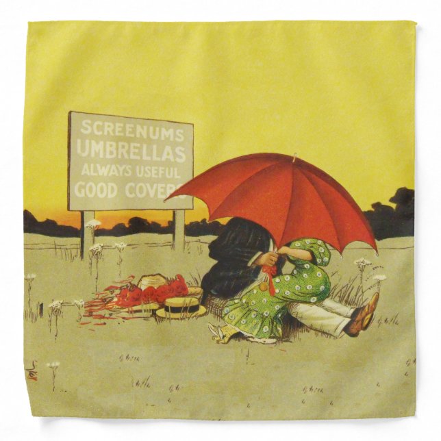 Funny vintage beach umbrella sweethearts bandana (Front)