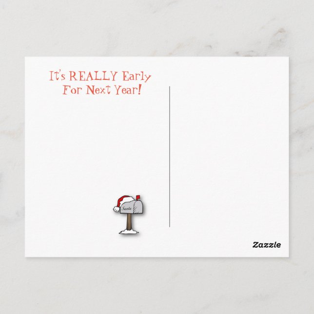 Funny Vintage Belated Santa PostCard (Back)