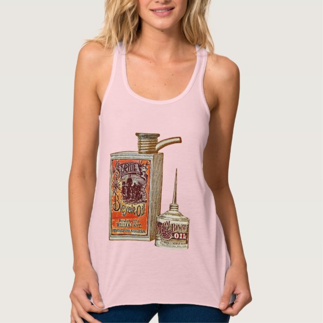 Funny Vintage Bicycle Sperm Oil Tank Top (Front)