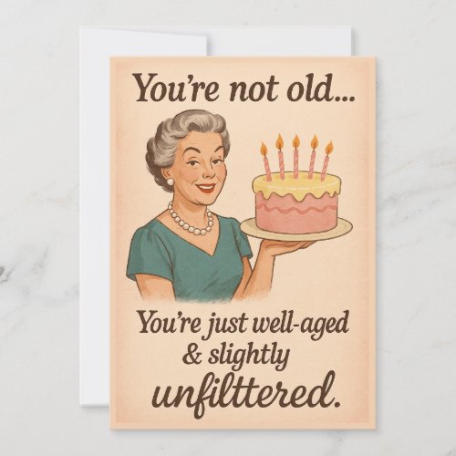 Funny Vintage Birthday Card for Women–Retro Sassy