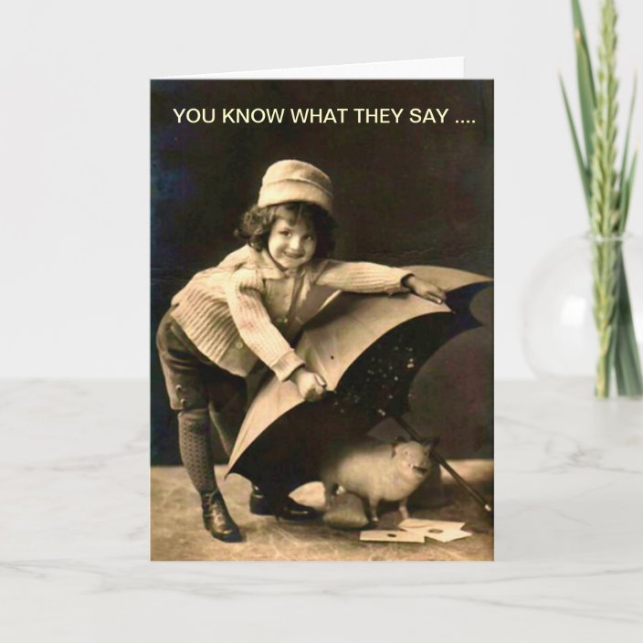 Funny Vintage Birthday Picture Card 1418