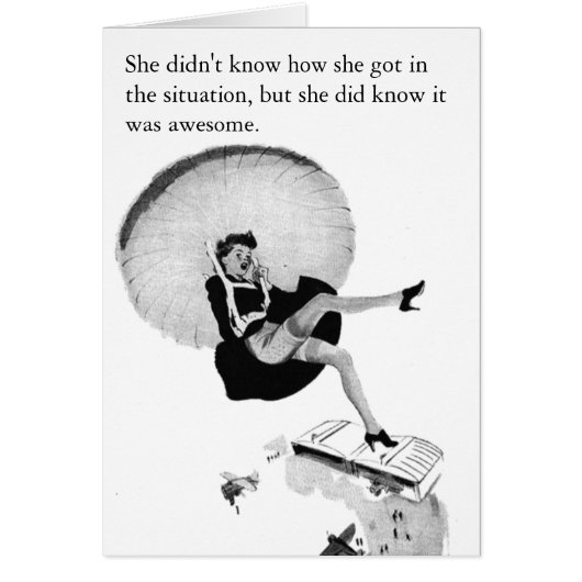 Funny Vintage Black and White Card (Front)