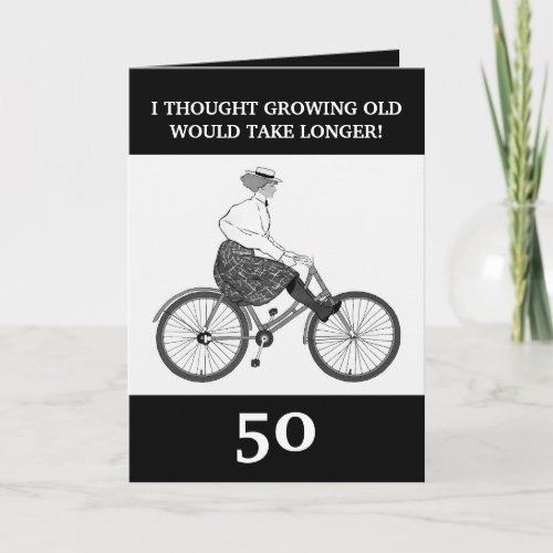 Funny Vintage Black and White Sister 50th Birthday Card