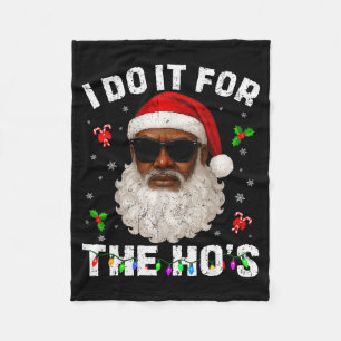 Funny Vintage Black Christmas Santa African Xmas M Fleece Blanket