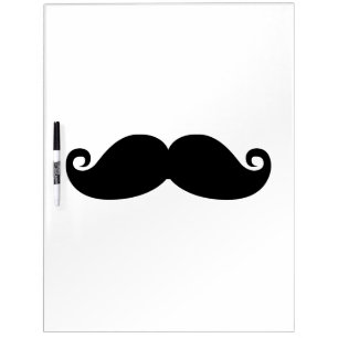Funny Vintage Black Mustache Dry Erase Board
