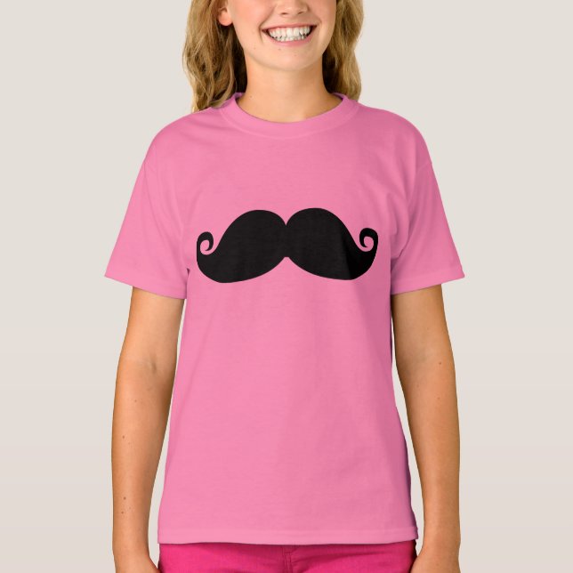 Funny Vintage Black Mustache T-Shirt (Front)