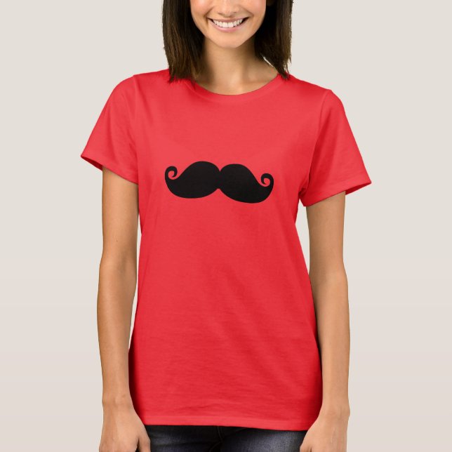 Funny Vintage Black Mustache T-Shirt (Front)