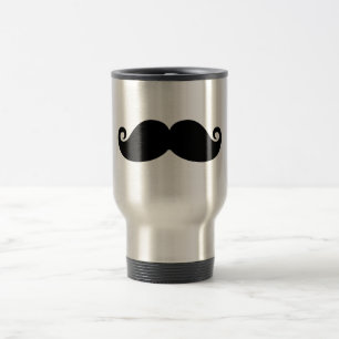 Funny Vintage Black Mustache Travel Mug