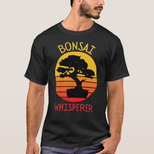 Funny Vintage Bonsai Tree Whisperer Japanese Retro T_Shirt