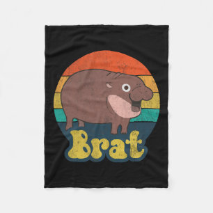 Funny Vintage Brat Ba Fleece Blanket