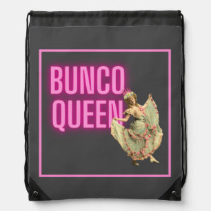 Funny Vintage Bunco Queen  Drawstring Bag