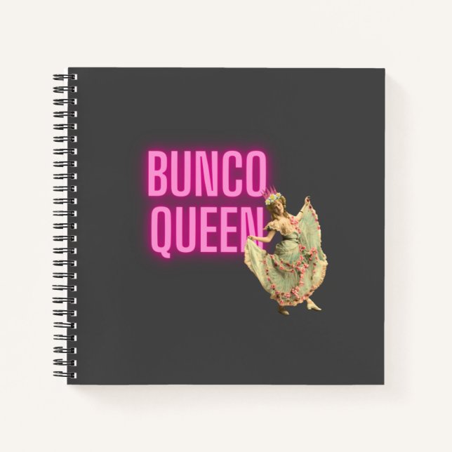 Funny Vintage Bunco Queen  Notebook (Front)