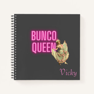 Funny Vintage Bunco Queen Personalized  Notebook
