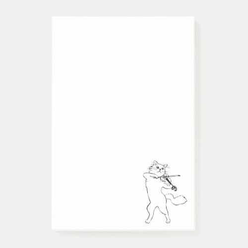 Funny Vintage Cat Dancing and Playing Violin Post_it Notes