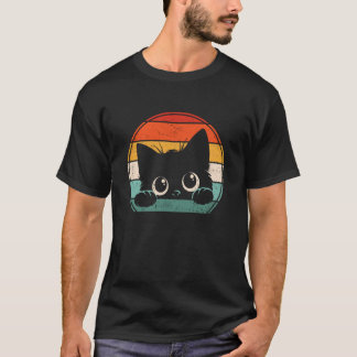 Funny Vintage Cat Design Retro Cat Illustration Ar T-Shirt