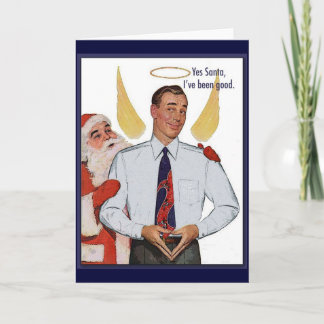 Funny Vintage Christmas Angel Holiday Card