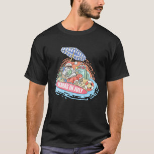 Funny Vintage Christmas In July Santa Beach T-Shirt