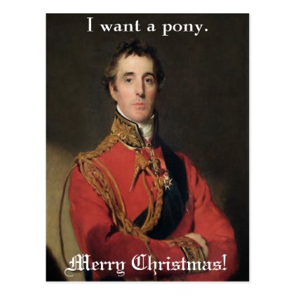 Funny Vintage Christmas Painting Lord wants a Pony Postcard