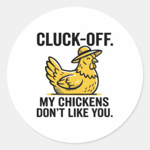 Funny Vintage Cluk Off Chicken Lover Minimalist Classic Round Sticker
