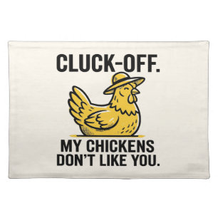Funny Vintage Cluk Off Chicken Lover Minimalist Cloth Placemat