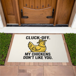 Funny Vintage Cluk Off Chicken Lover Minimalist Doormat