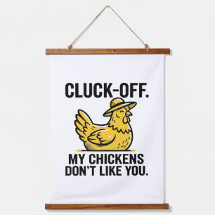 Funny Vintage Cluk Off Chicken Lover Minimalist Hanging Tapestry