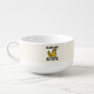 Funny Vintage Cluk Off Chicken Lover Minimalist Soup Mug