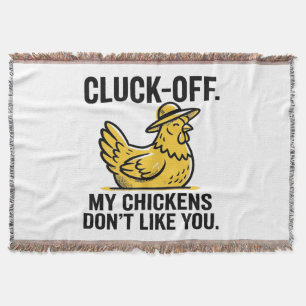 Funny Vintage Cluk Off Chicken Lover Minimalist Throw Blanket