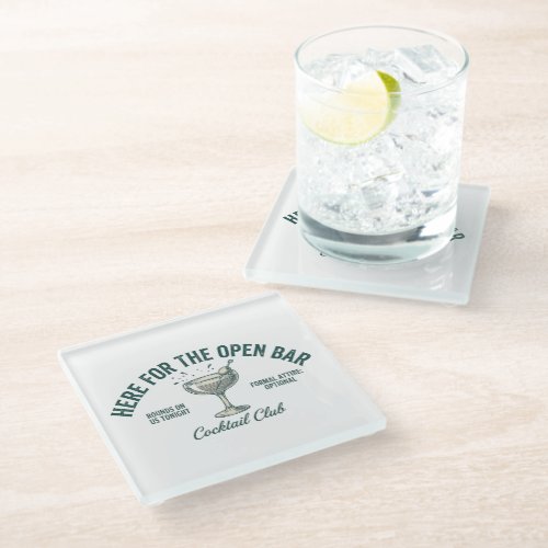 Funny Vintage Cocktail Party Design Glass Coaster