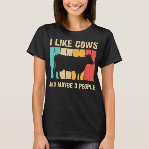 Funny Vintage Cow Design Cow Farmer Men Women Catt T_Shirt