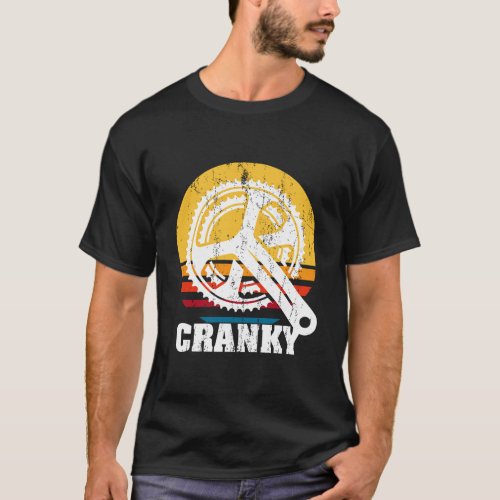 Funny Vintage Cranky Bike Bicycle Rider Cycling Lo T_Shirt