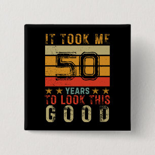 Funny vintage custom number birthday for men button