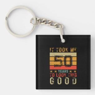 Funny vintage custom number birthday for men keychain