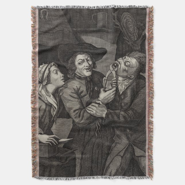 Funny Vintage Dentistry Dental Humor Throw Blanket (Front Vertical)