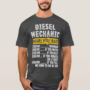 Funny Vintage Diesel Mechanic Apparel Fun Hourly T-Shirt