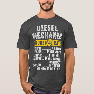 Funny Vintage Diesel Mechanic Apparel Fun Hourly T-Shirt