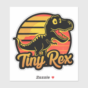 Funny Vintage Dinosaur Trex at Sunset Tiny Rex Sticker